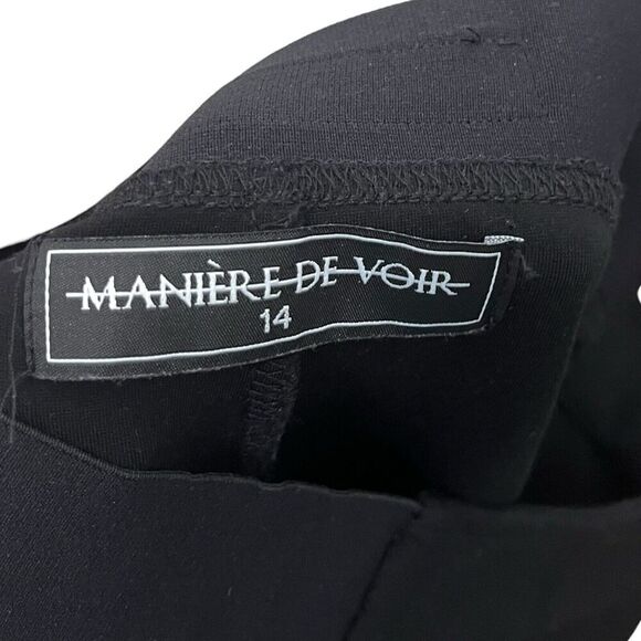 Maniere De Voir Trim Leggings Black Women’s Size 14 High Rise Zip Compression - Picture 12 of 12